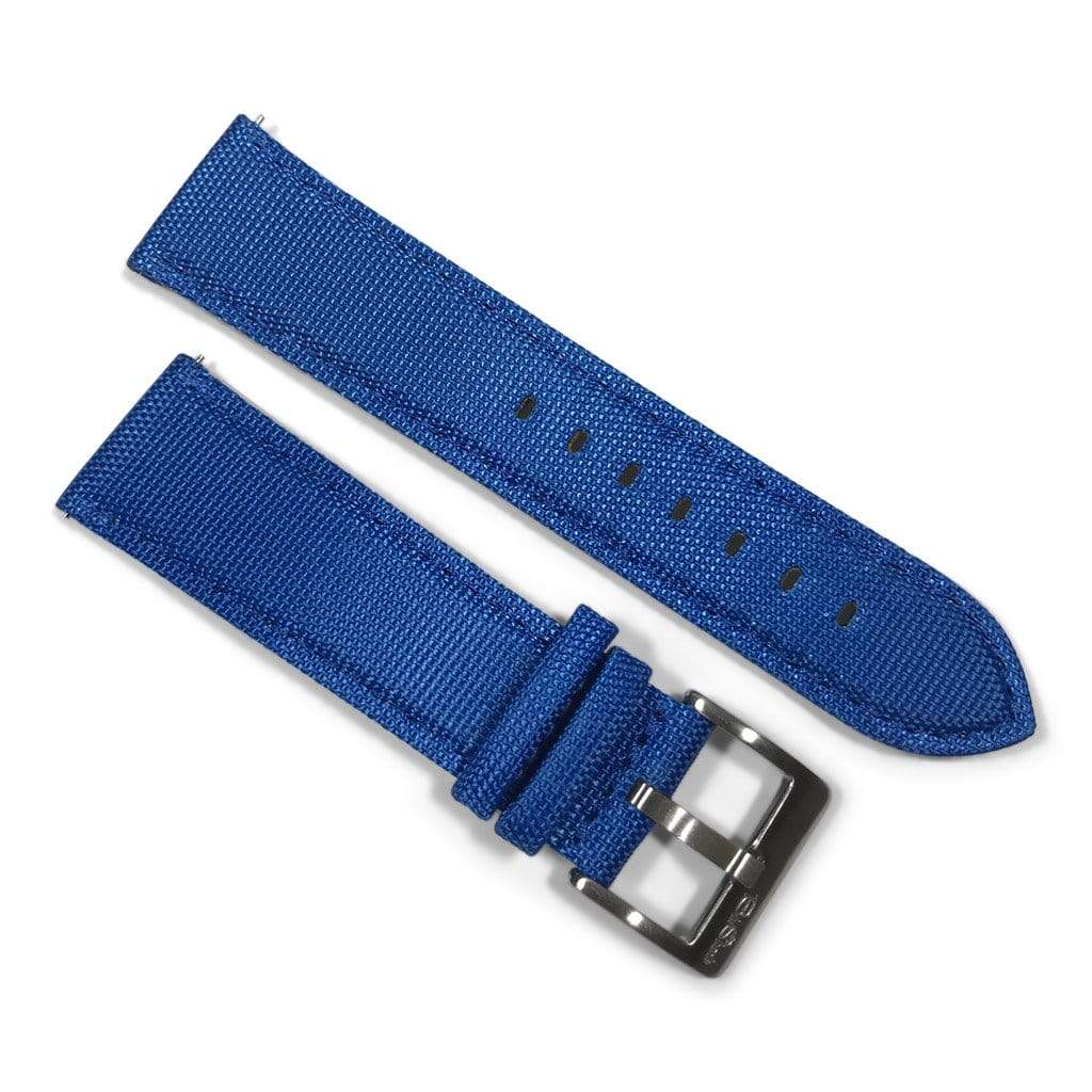 Cordura Fabric and Silicone Hybrid Watch Band / Strap in Navy Blue w/ Rose Gold Buckle, Width 18mm | Barton