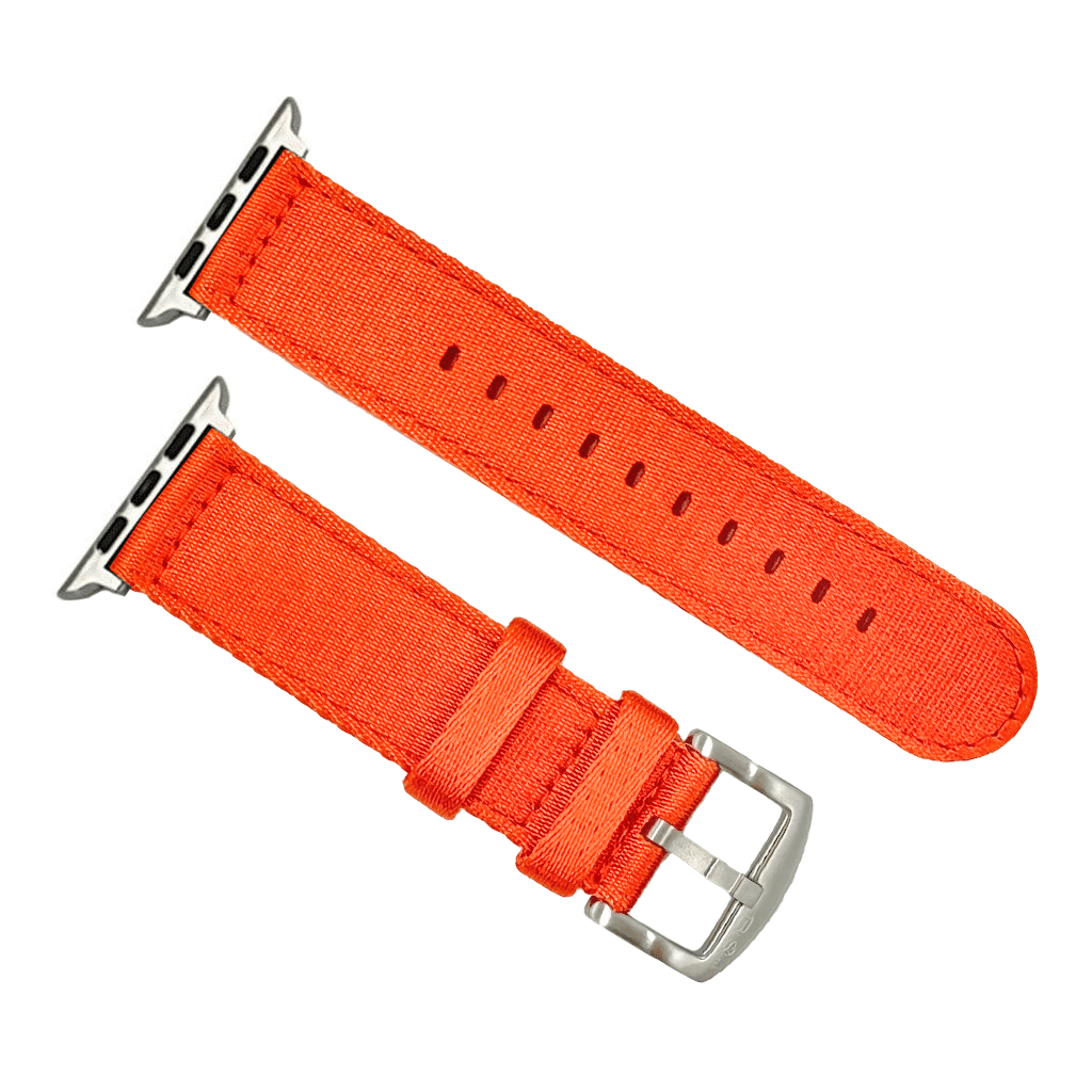 BluShark Apple Small Apple Watch (38/40/41mm) / Silver Apple Band - Alpha2 - Orange