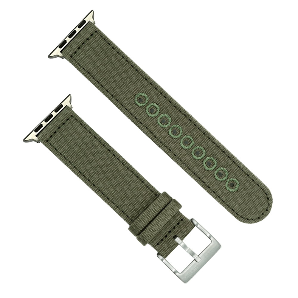 BluShark Apple Small Apple Watch (38/40/41mm) Apple Band - CanvaSoft 2.0 - Army Green