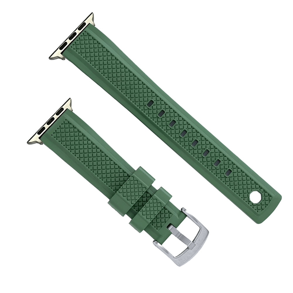 BluShark Apple Small Apple Watch (38/40/41mm) Apple Band Crosshatch Rubber - Grenade Green