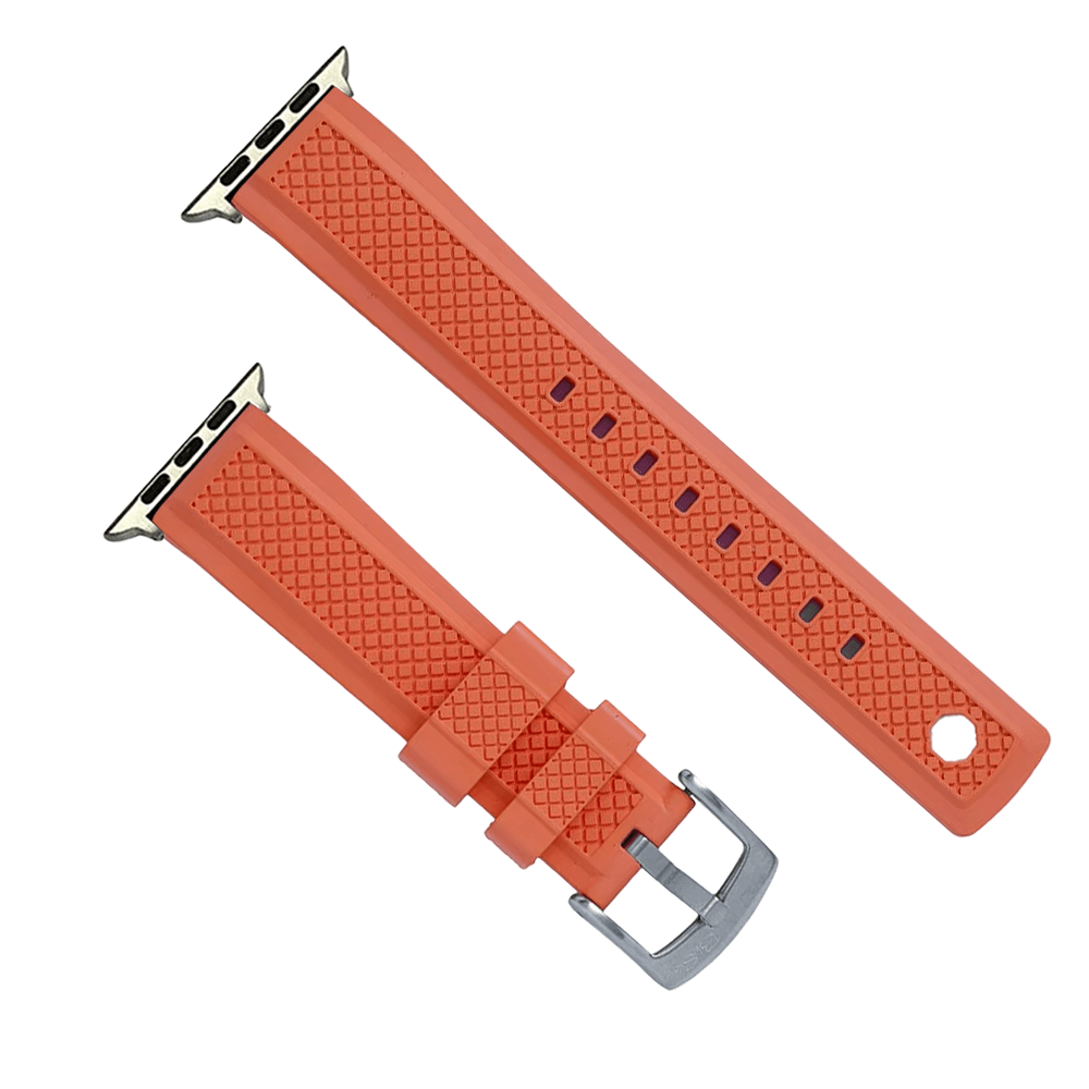 BluShark Apple Small Apple Watch (38/40/41mm) Apple Band Crosshatch Rubber - Orange