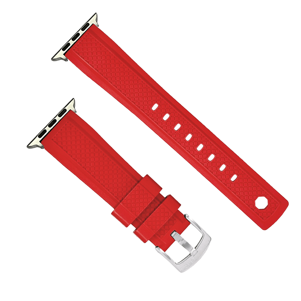 BluShark Apple Apple Band Crosshatch Rubber - Red