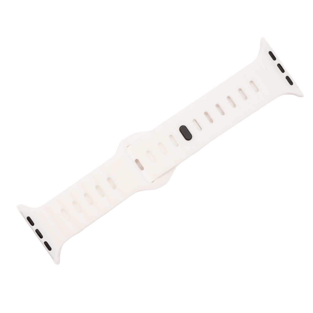 BluShark Apple Apple Band - Silicone Groove - White