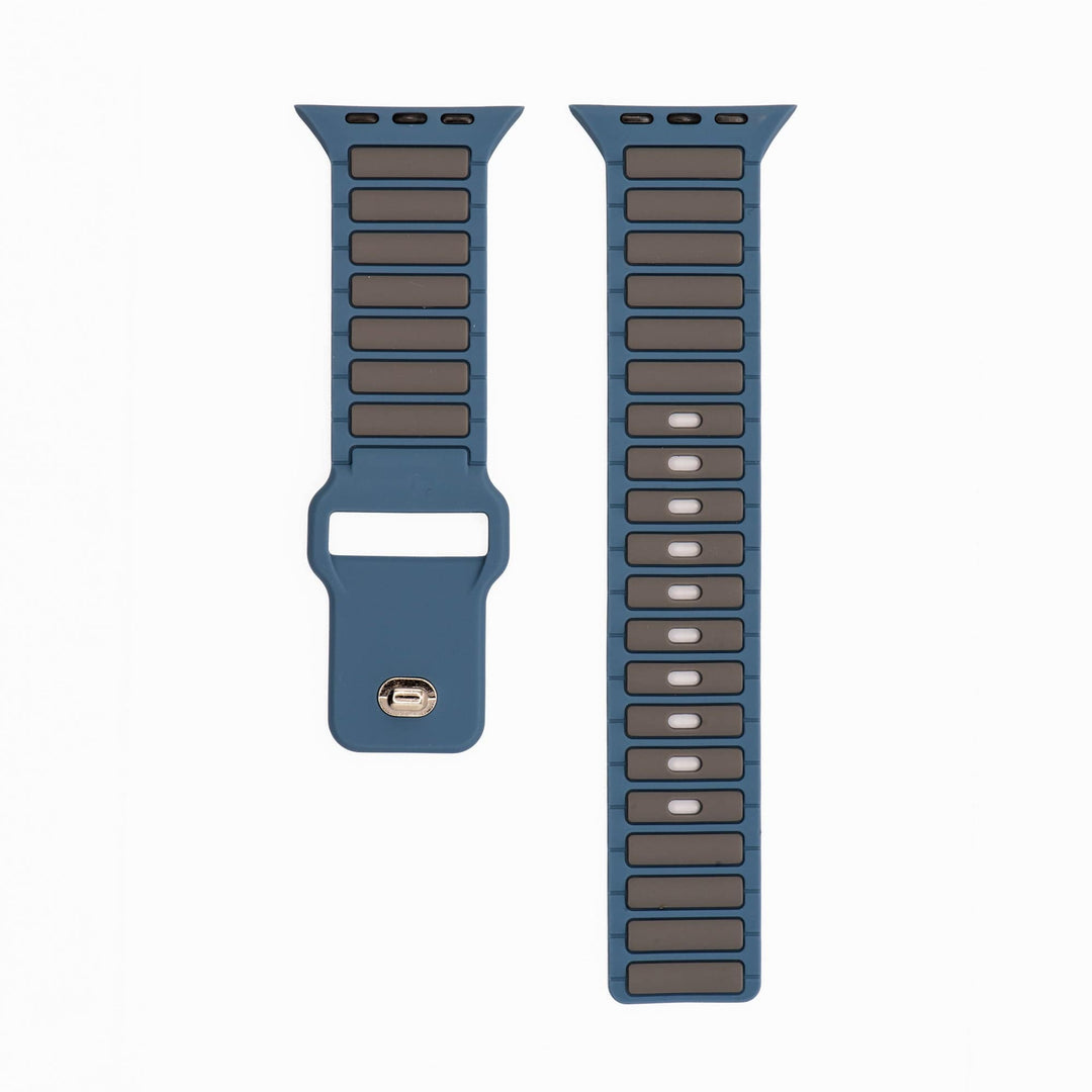 BluShark Apple Large Apple Watch (42/44/45mm & ULTRA) Apple Band - Silicone Ripple - Slate & Gray