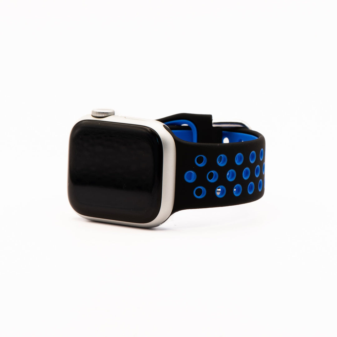 BluShark Apple Apple Band - Silicone Sport Buckle - Black & Blue