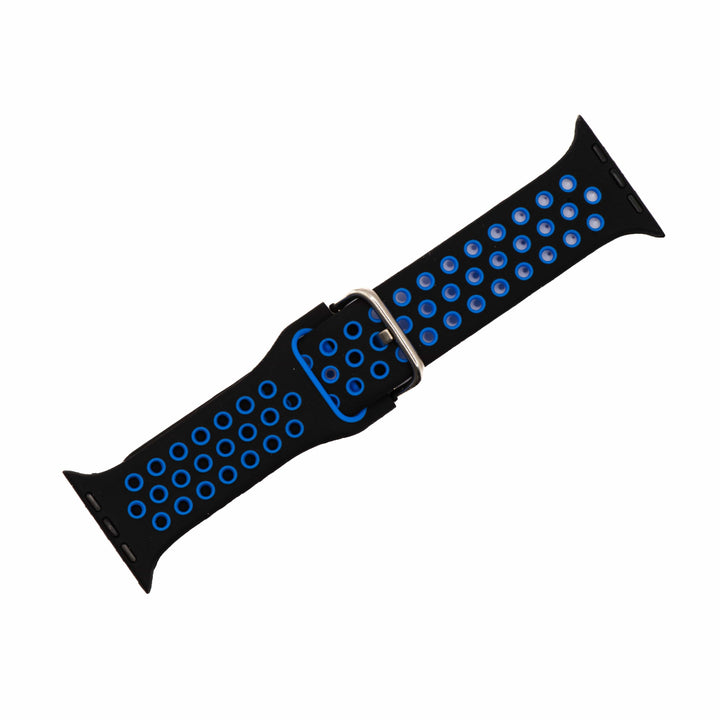 BluShark Apple Apple Band - Silicone Sport Buckle - Black & Blue