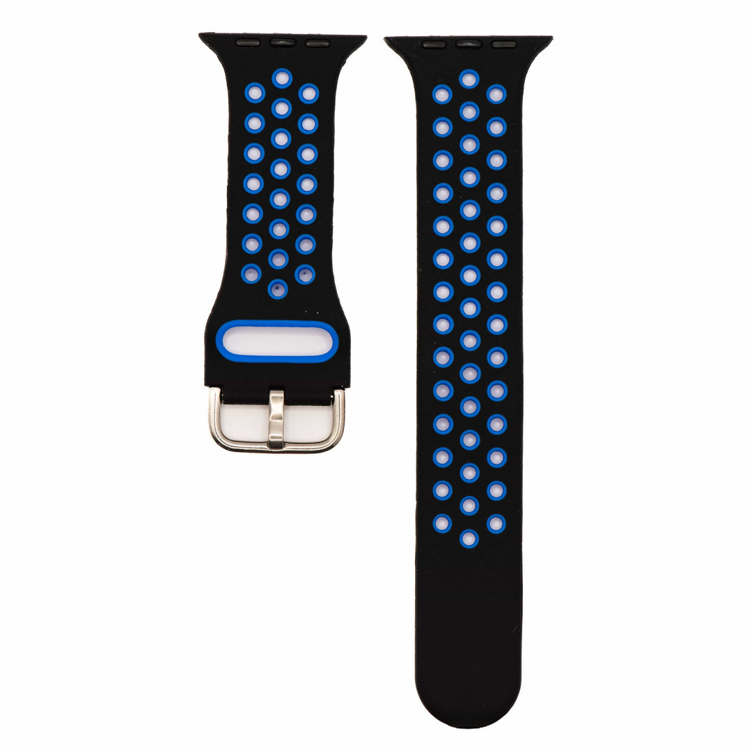 BluShark Apple Apple Band - Silicone Sport Buckle - Black & Blue