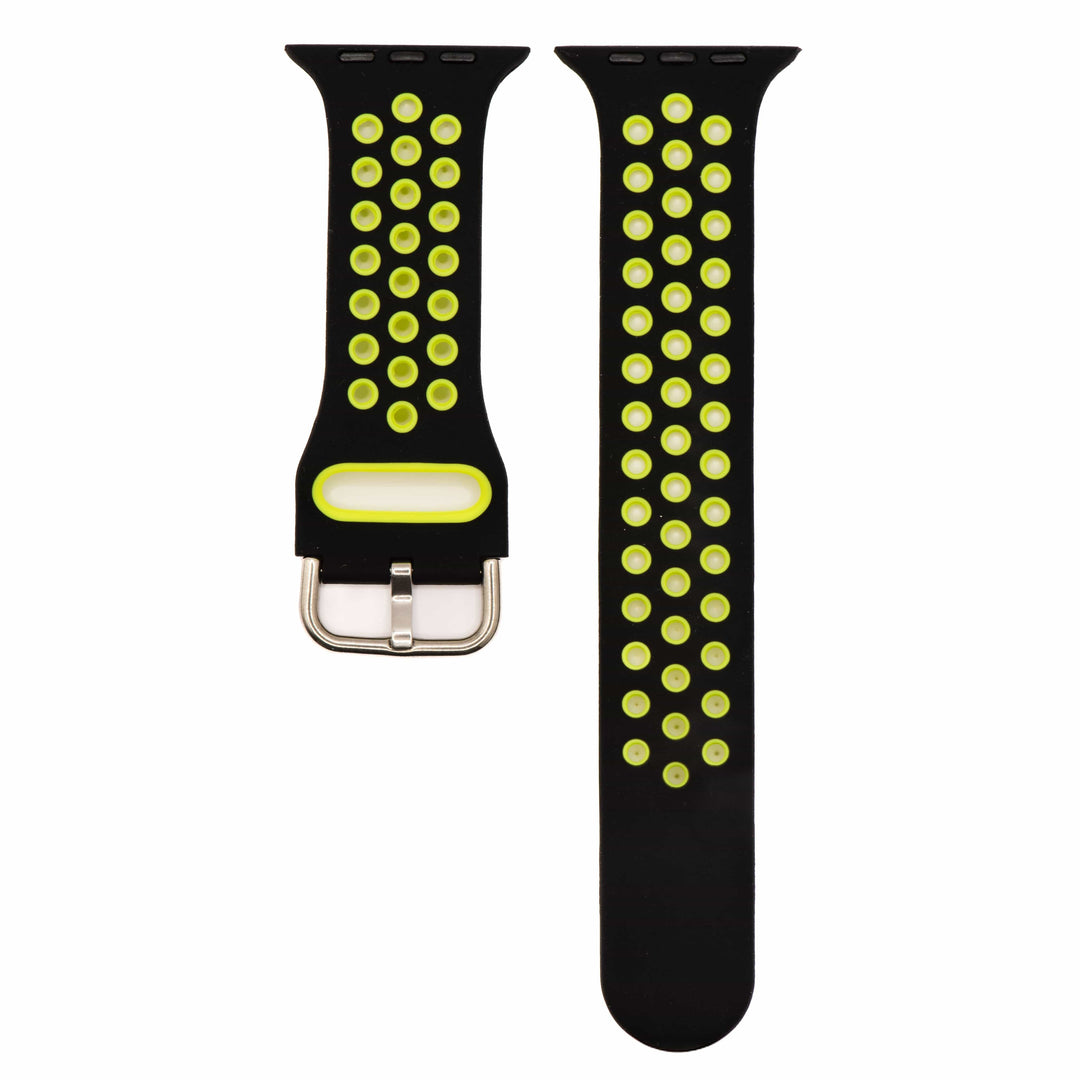 BluShark Apple Apple Band - Silicone Sport Buckle - Black & Lime