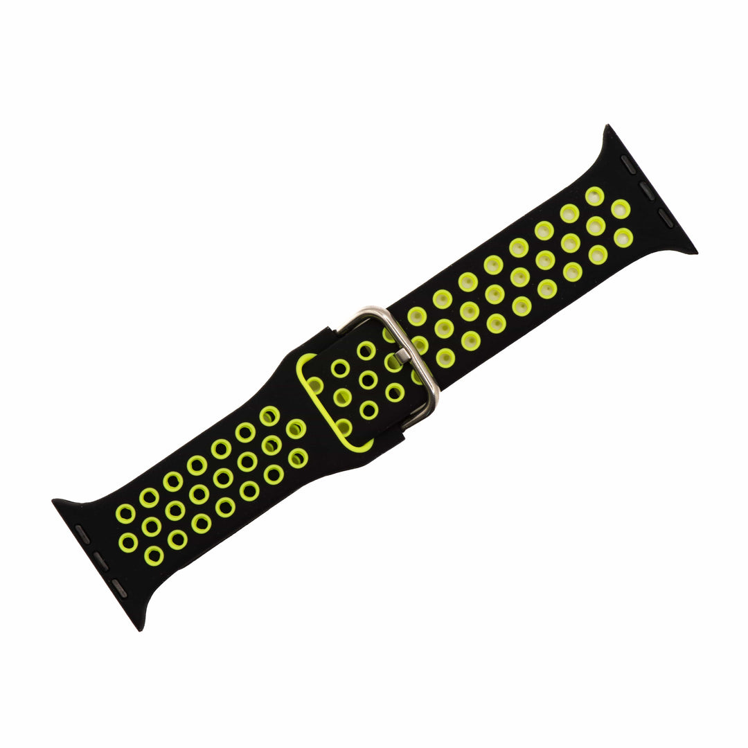 BluShark Apple Apple Band - Silicone Sport Buckle - Black & Lime