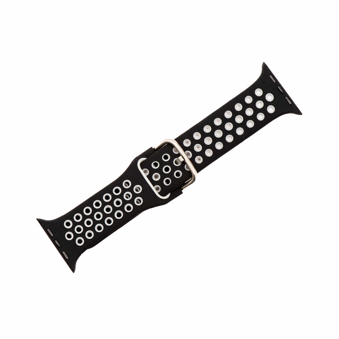 BluShark Apple Apple Band - Silicone Sport Buckle - Black & White