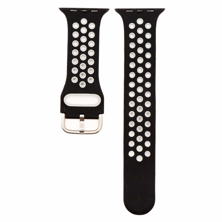 BluShark Apple Apple Band - Silicone Sport Buckle - Black & White