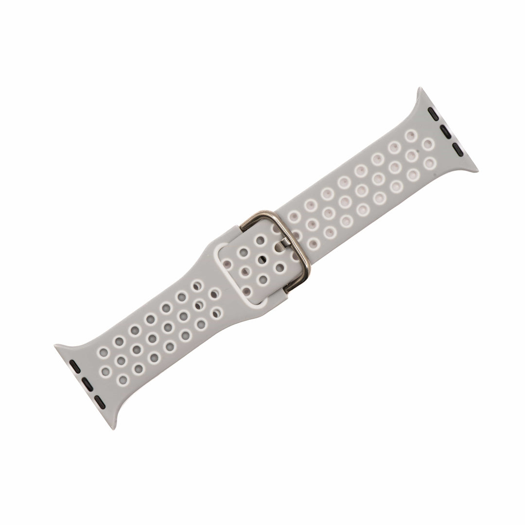 BluShark Apple Apple Band - Silicone Sport Buckle - Gray & White