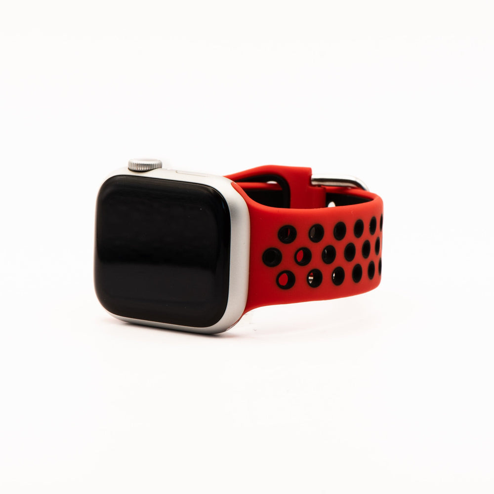 BluShark Apple Apple Band - Silicone Sport Buckle - Red & Black