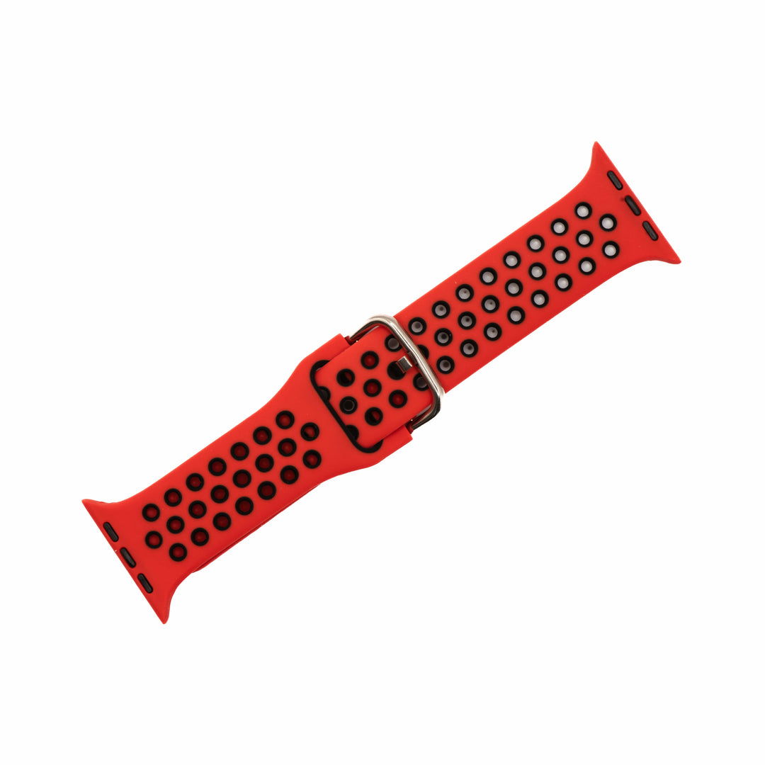 BluShark Apple Apple Band - Silicone Sport Buckle - Red & Black