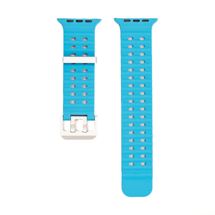 BluShark Apple Large Apple Watch (42/44/45mm & ULTRA) Apple Band - Silicone Wave - BluShark Blue