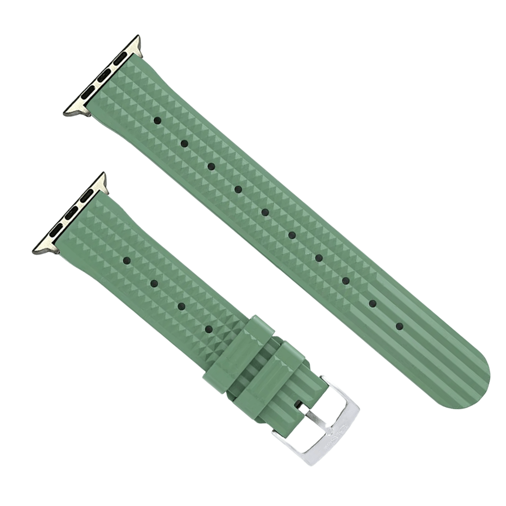 BluShark Apple Small Apple Watch (38/40/41mm) Apple Band Waffle Rubber - Grenade Green