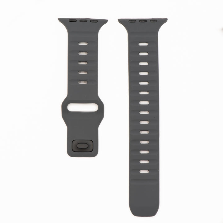 BluShark Apple Apple Watch Band - Silicone Groove - Gray