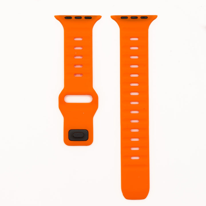 BluShark Apple Apple Watch Band - Silicone Groove - Orange