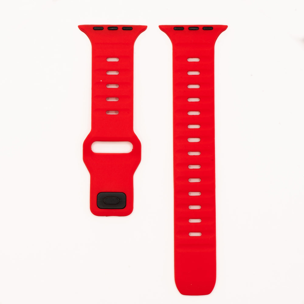 BluShark Apple Apple Watch Band - Silicone Groove - Red