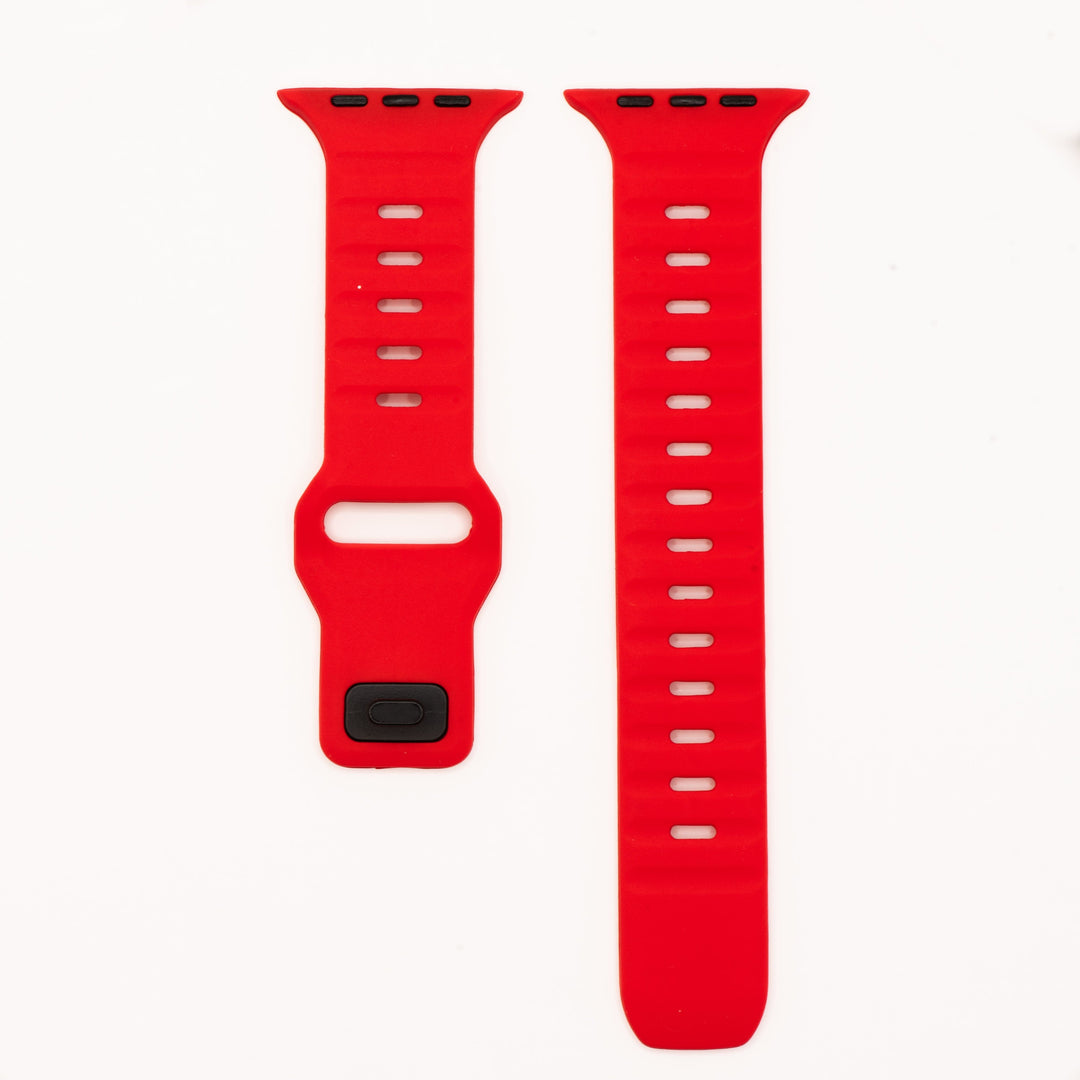 BluShark Apple Apple Watch Band - Silicone Groove - Red