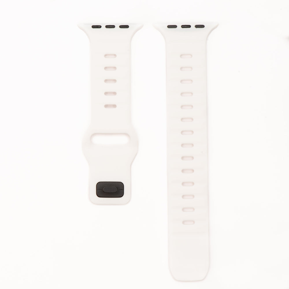 BluShark Apple Apple Watch Band - Silicone Groove - White