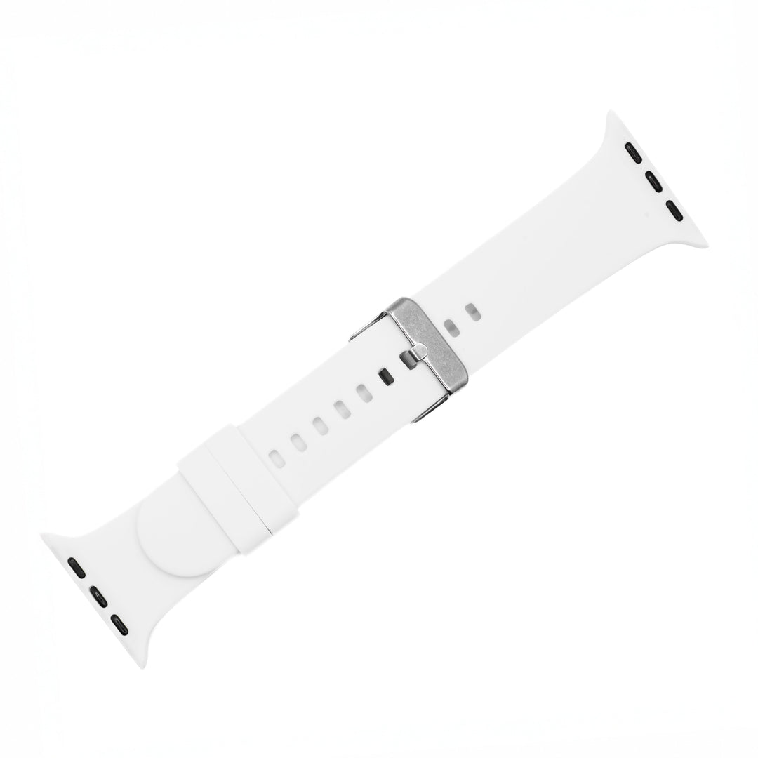 BluShark Apple Apple Watch Band - Silicone Solid Buckle - White