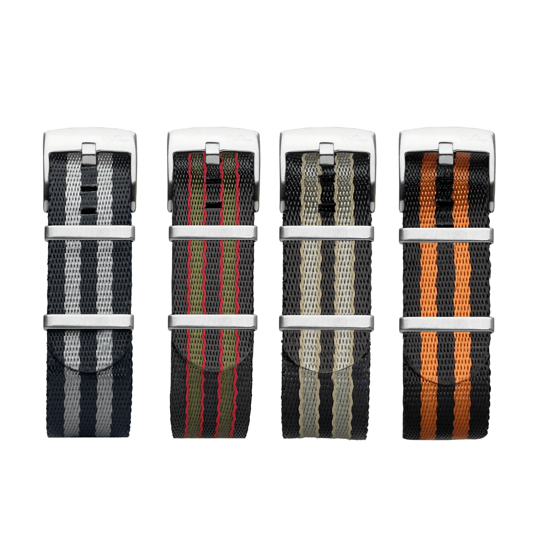 BluShark Bundle AlphaShark 4-Pack Bundle Of Bond Striped Watch Straps