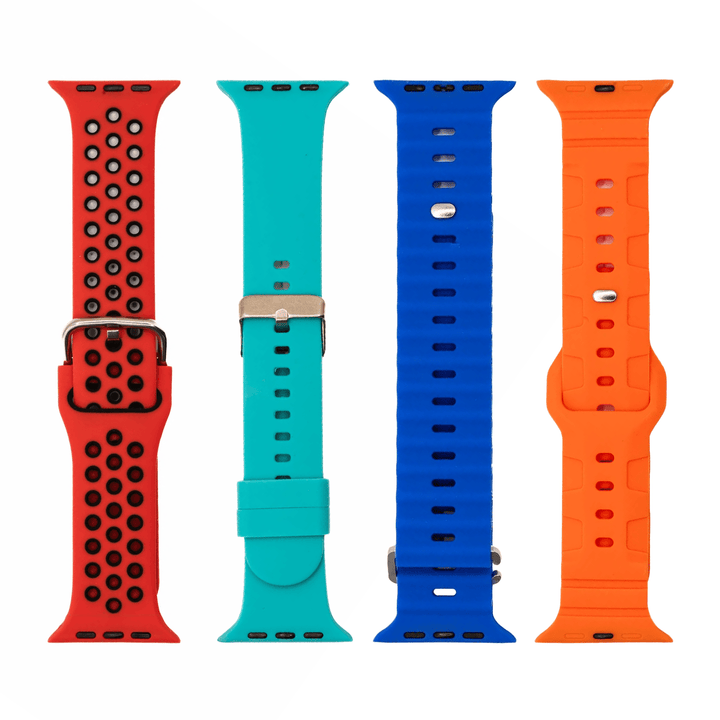 BluShark Bundle Apple Band - Silicone Vibrant Essentials - 4 Pack Bundle