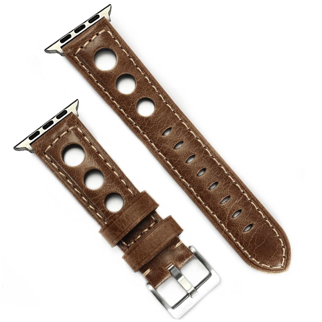 BluShark Leather Small Apple Watch (38/40/41mm) Apple Band - Leather - Rally - Brown