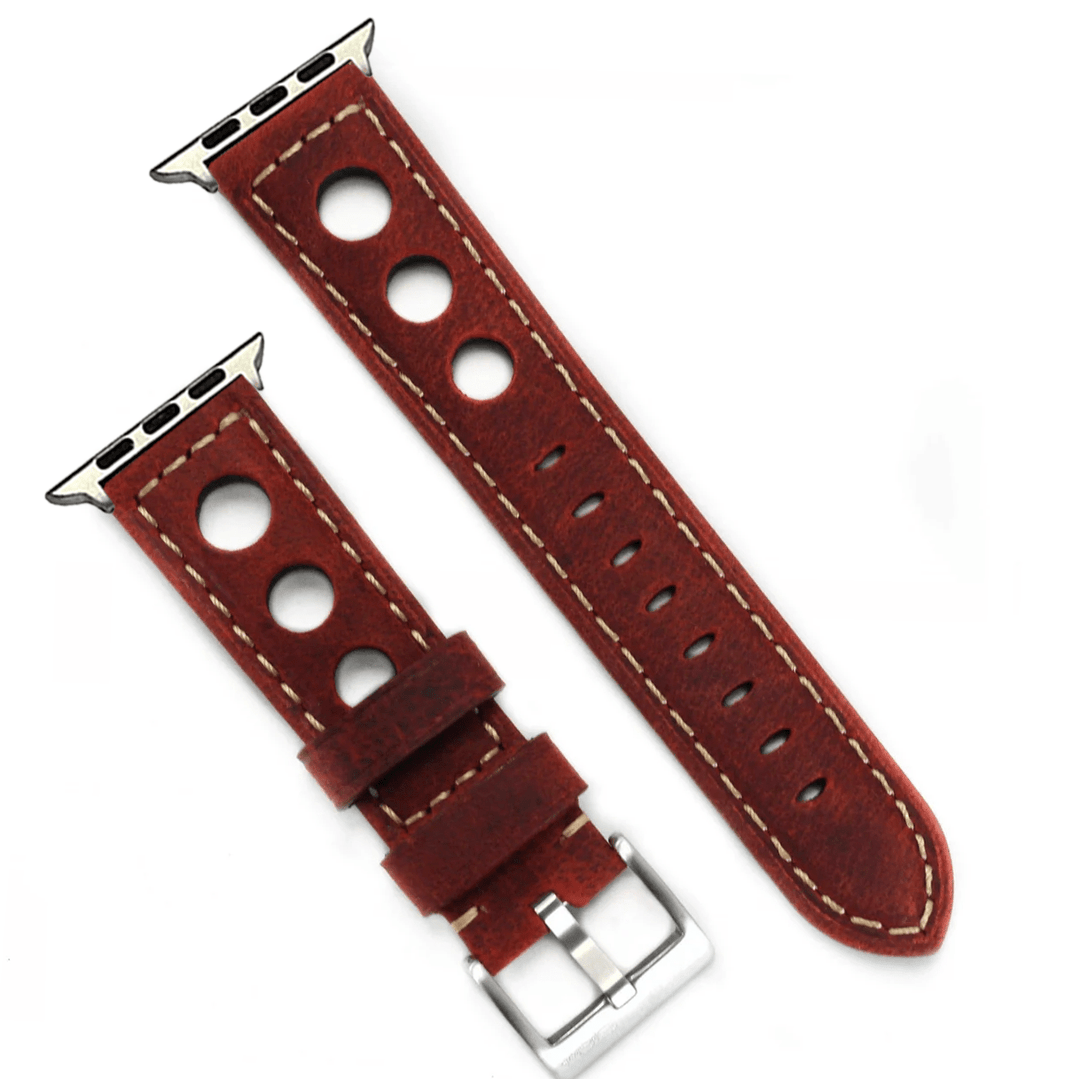 BluShark Leather Small Apple Watch (38/40/41mm) Apple Band - Leather - Rally - Red