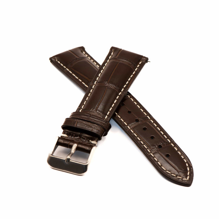 BluShark Leather - Crocodile Grain Chocolate