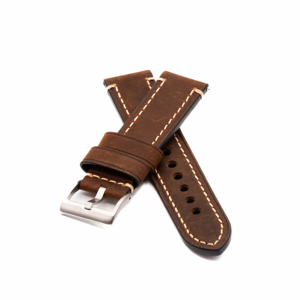 BluShark Leather Kwik Change - Border Stitch Saddle Brown