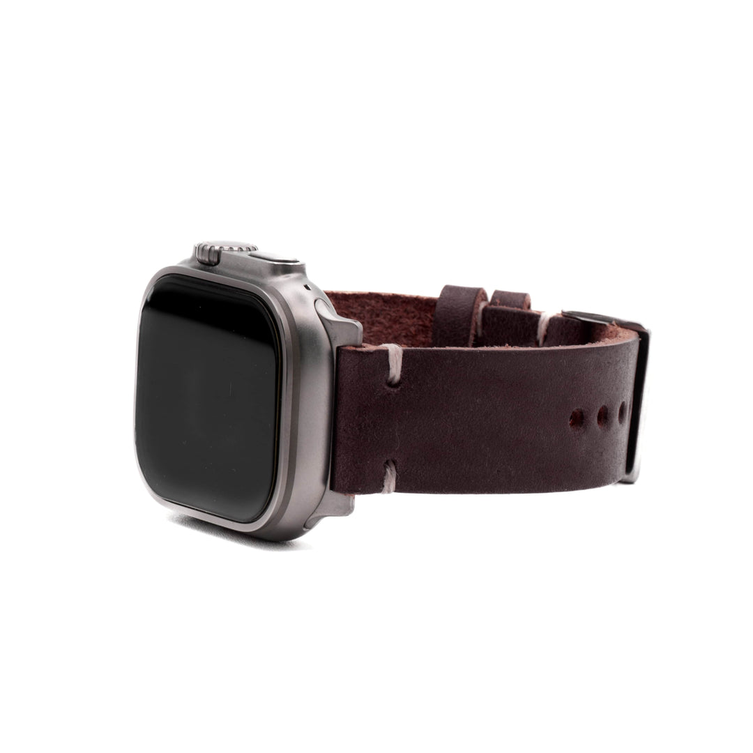 BluShark Straps Apple Apple Band ULTRA - Horween Leather Watch Strap – Handmade in USA – Burgundy (Color 8)