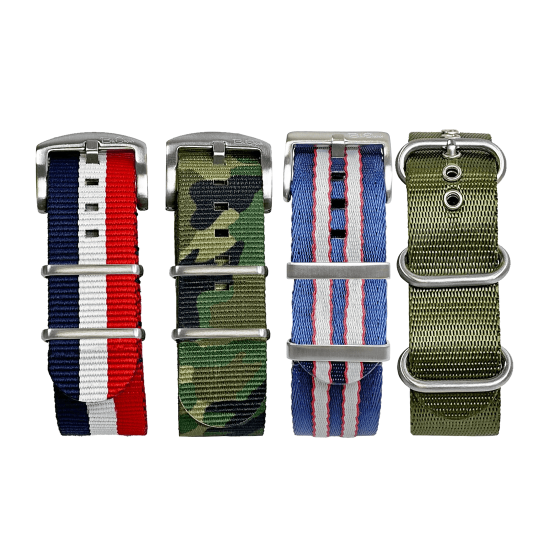 BluShark Straps Bundle Veterans Bundle: Premium 4-Pack of Watch Straps