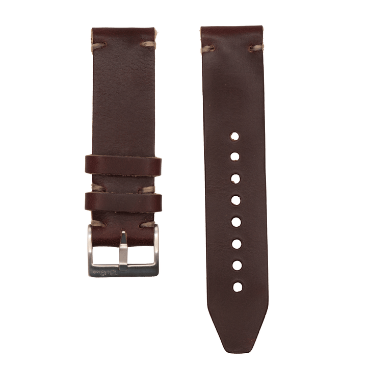 BluShark Straps Horween Leather Watch Strap – Handmade in USA – Burgundy Chromexcel