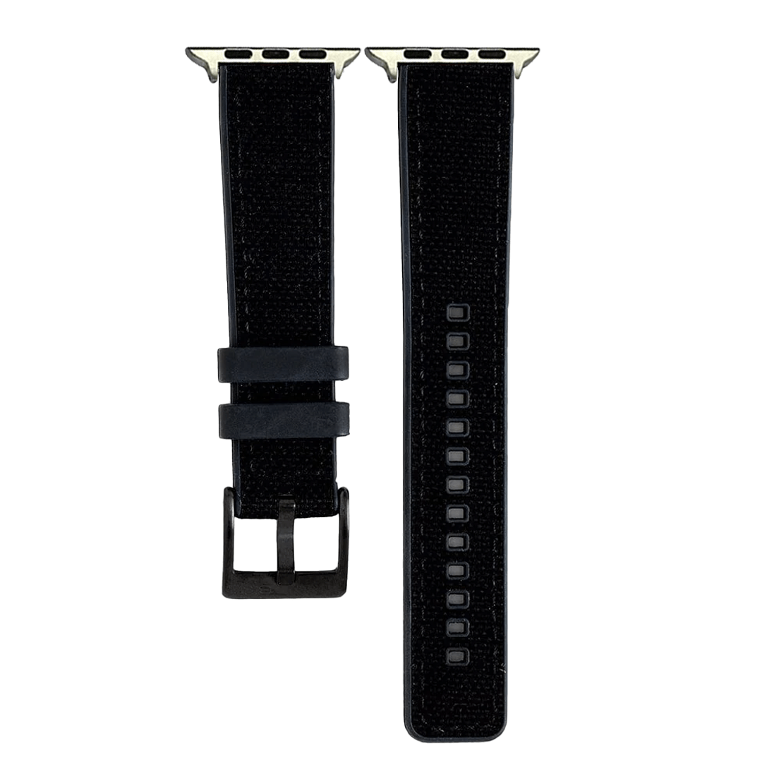 BluShark Two-Piece Strap Apple Band - Canvas & Rubber - Black