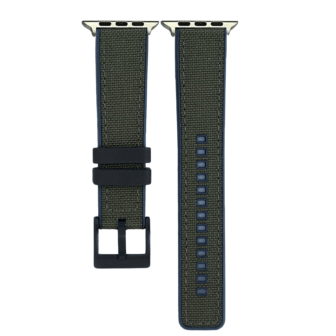 BluShark Two-Piece Strap Apple Band - Canvas & Rubber - Green