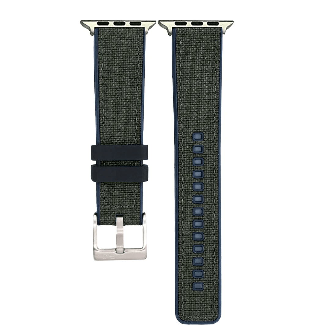 BluShark Two-Piece Strap Apple Band - Canvas & Rubber - Green