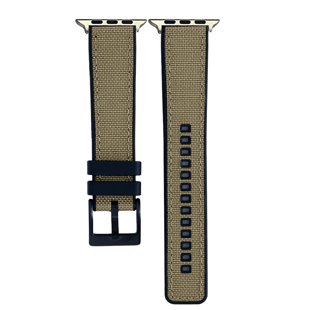 BluShark Two-Piece Strap Apple Band - Canvas & Rubber - Tan