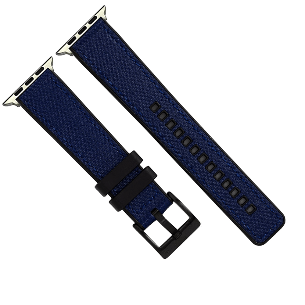 BluShark Two-Piece Strap Apple Band - Leather & Rubber - Blue