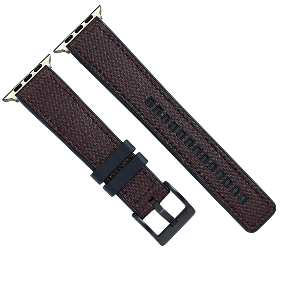 BluShark Two-Piece Strap Apple Band - Leather & Rubber - Brown