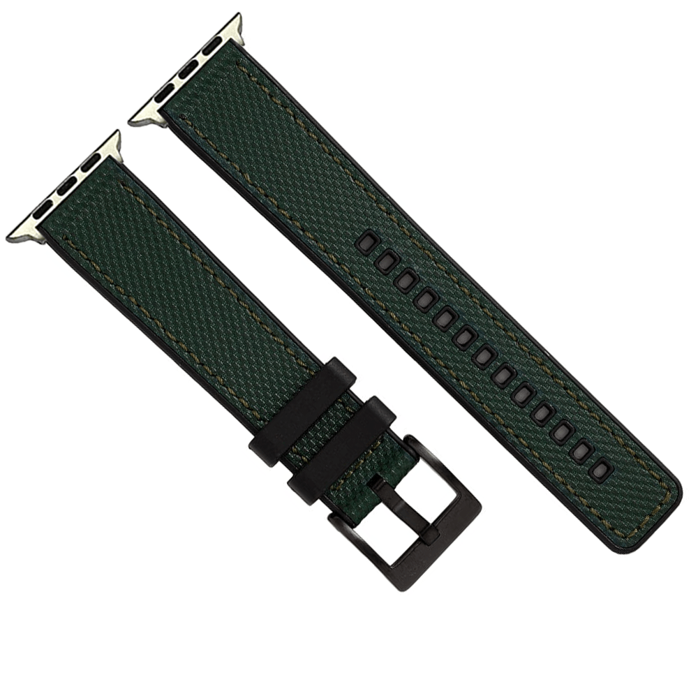 BluShark Two-Piece Strap Apple Band - Leather & Rubber - Green