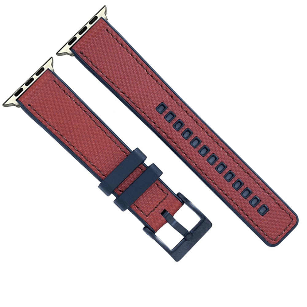 BluShark Two-Piece Strap Apple Band - Leather & Rubber - Red