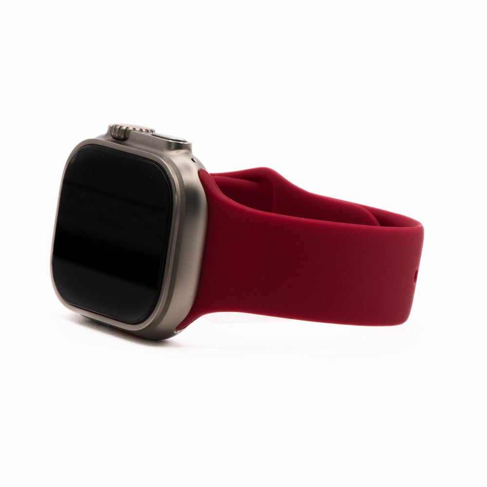 BluShark Two-Piece Strap Apple Band Silicone Solid - Apple Red