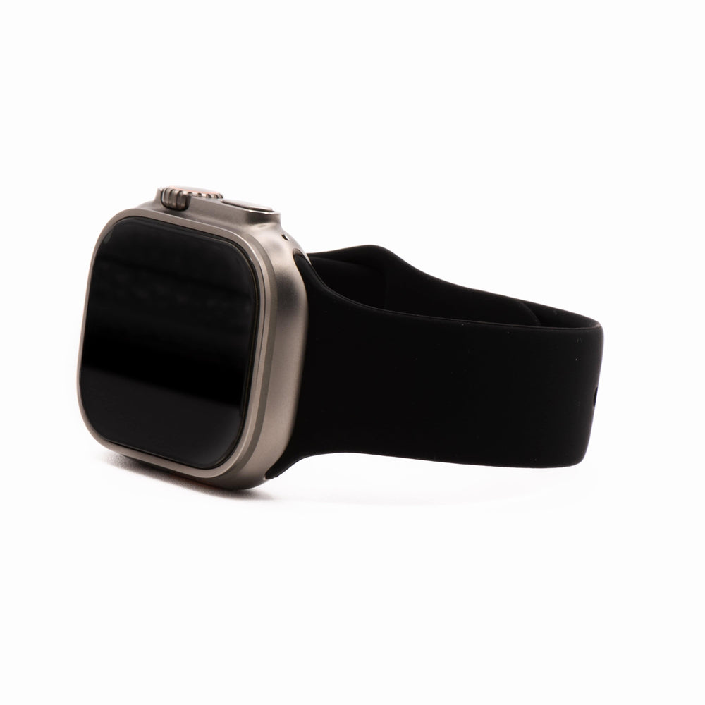 BluShark Two-Piece Strap Apple Band Silicone Solid - Black Midnight