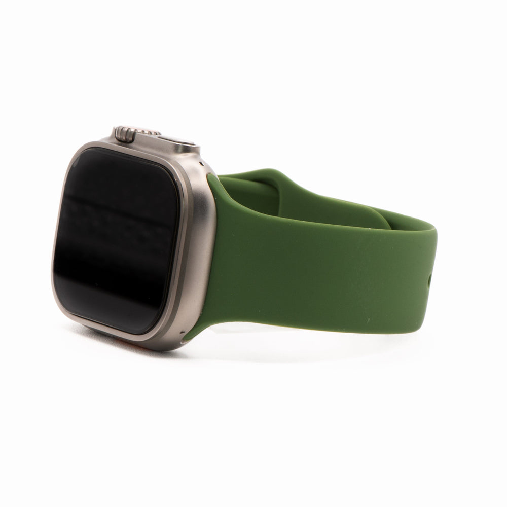 BluShark Two-Piece Strap Apple Band Silicone Solid - Evergreen