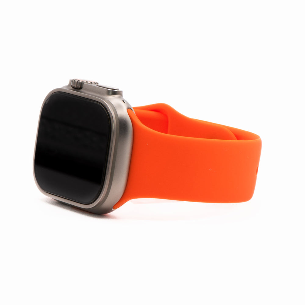 BluShark Two-Piece Strap Apple Band Silicone Solid - Tangelo Orange