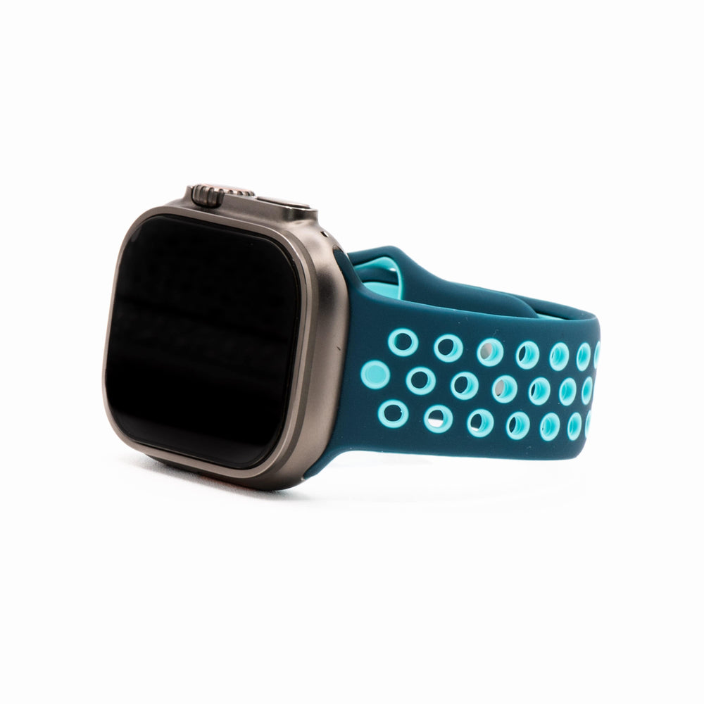 BluShark Two-Piece Strap Apple Band Silicone Sport - Ocean Blue-Teal