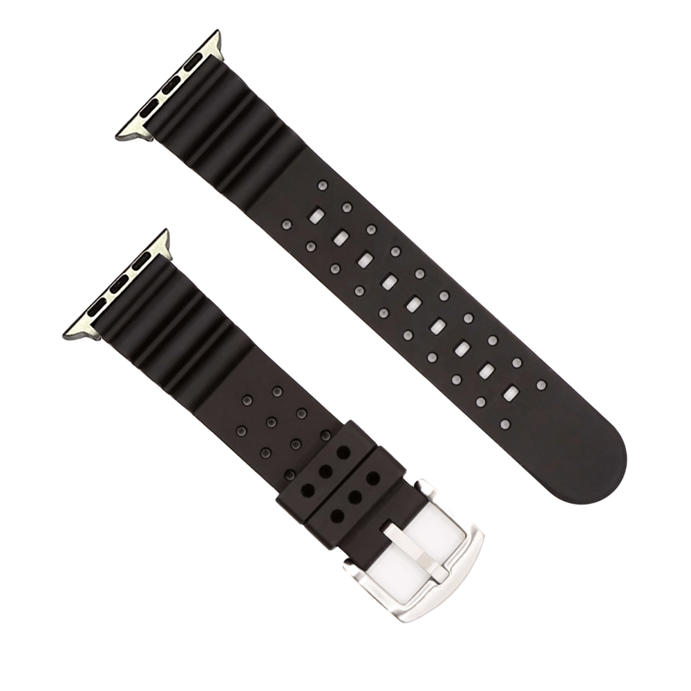 BluShark Two-Piece Strap Apple Band Sport Rubber - Black