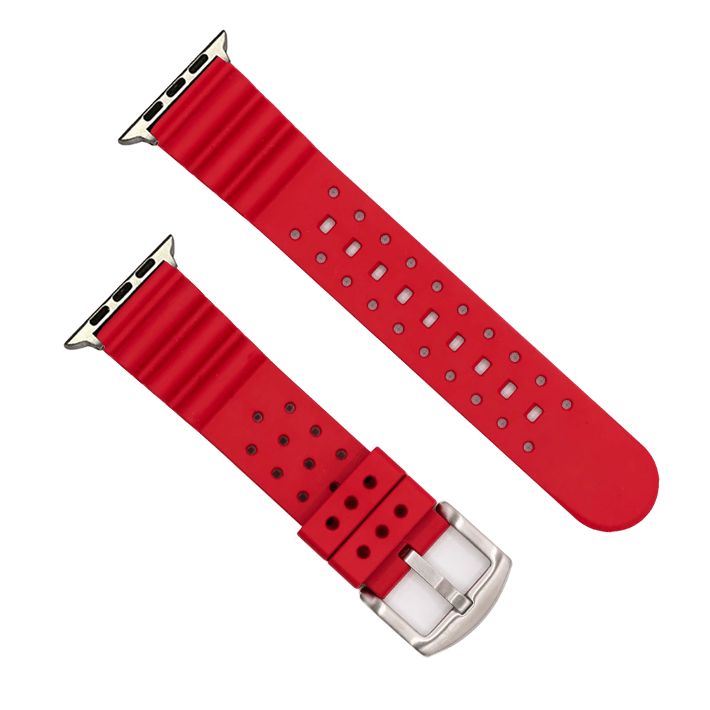 BluShark Two-Piece Strap Small Apple Watch (38/40/41mm) Apple Band Sport Rubber - Red